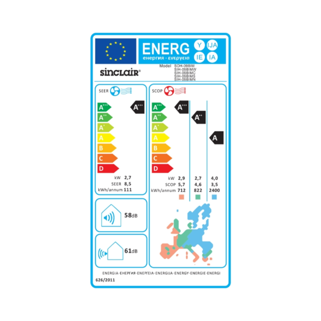 Marvin SIH-09BIMW Wit  - Single-Split Airco Wandmodel - 2,7 kW