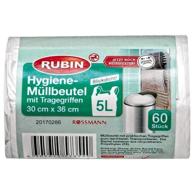 RUBIN Vuilniszakken 5L 60st