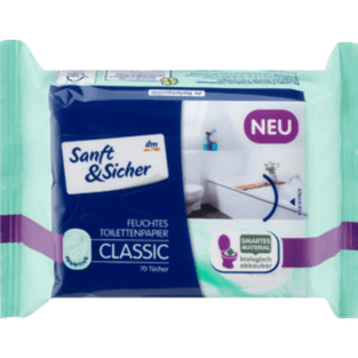 Sanft & Sicher Sanft&Sicher Vochtig Toiletpapier Classic Sensitive Navulpak