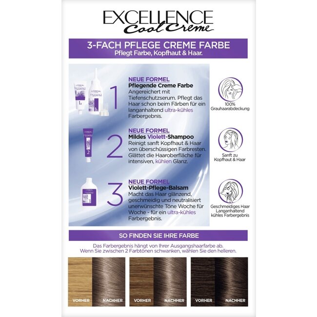 L'Oreal Excellence Haarverf Cool Cream Medium Blond 7.11