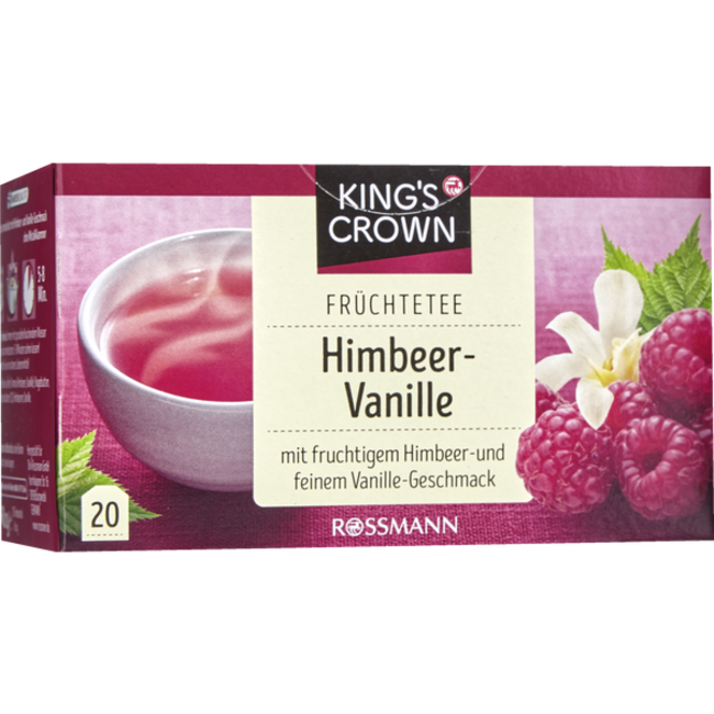 KING'S CROWN Fruitthee Framboos Vanille 60g