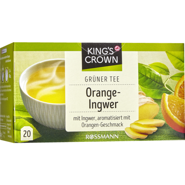 KING'S CROWN Groene Thee Sinaasappel Gember 35g