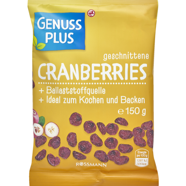 GENUSS PLUS  Gesneden Cranberries 150g