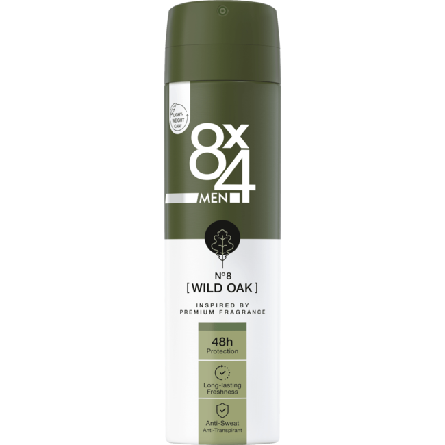 8x4 MEN Deospray No.8 Wild Oak, 150 ml