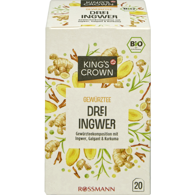 KING'S CROWN Bio Kruidenthee 3 Gembersoorten 40g