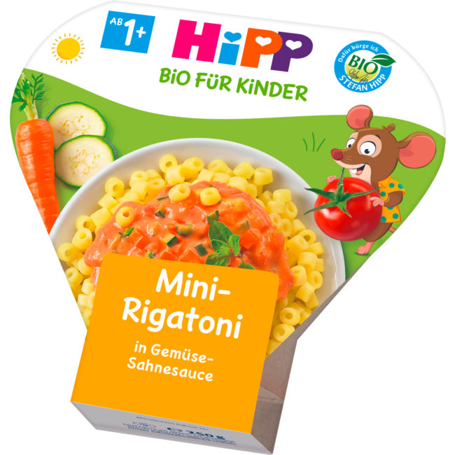 Hipp Kindermaaltijd Mini-Rigatoni Met Groenten In Roomsaus Vanaf 1 Jaar 250g