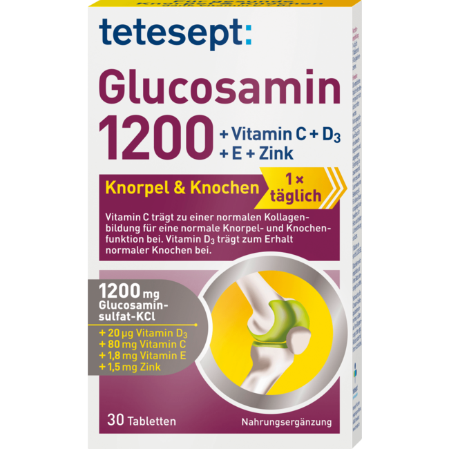 Tetesept Glucosamine 1200 Kraakbeen + Botten 30st