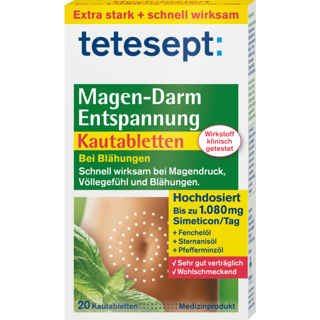 Tetesept Maag & Darm Ontspanning Kauwtabletten 20st