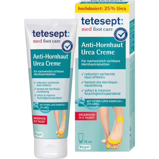 Tetesept Eelt Reducerende Voetcrème 25% Urea 75mL