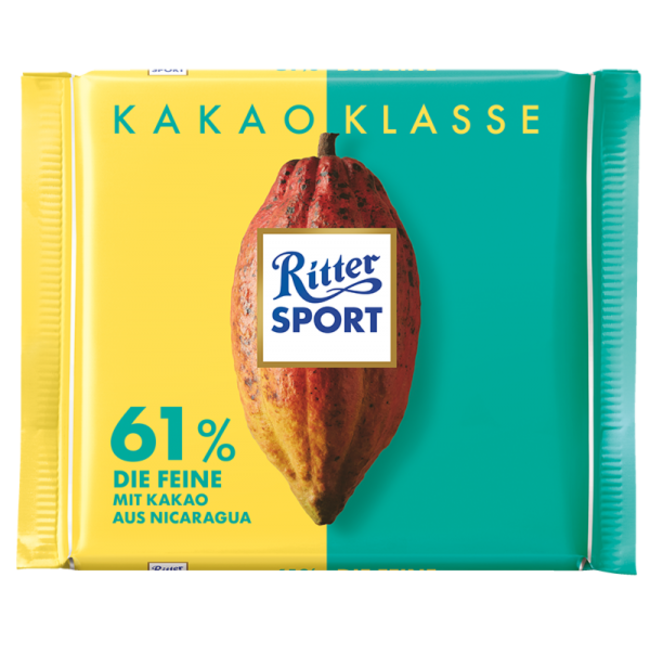 RITTER SPORT Pure Chocolade Fijne 61% 100g