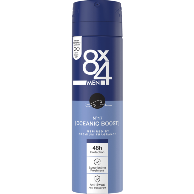 8x4 MEN Deospray N. 17 Oceanic Boost 150mL