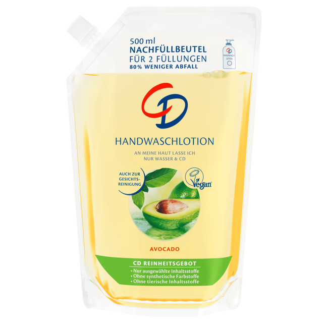 CD Handwaslotion Avocado Navulverpakking 500mL