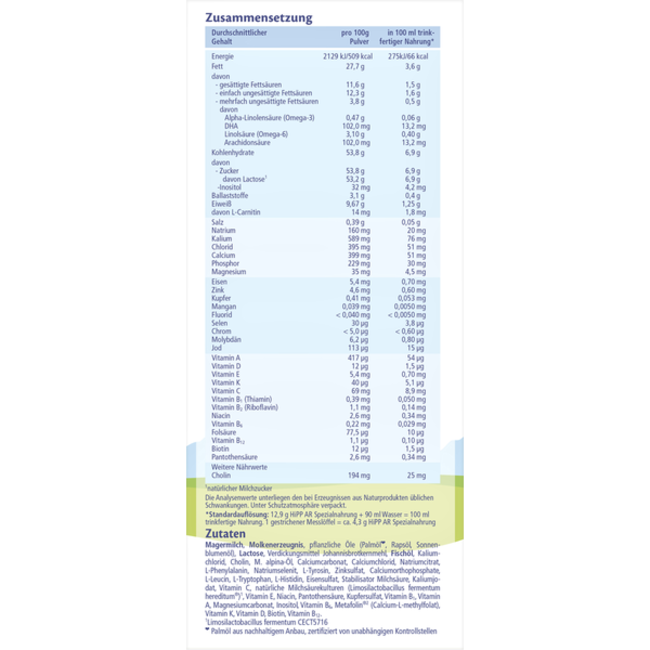 Hipp Zuigelingenmelk Anti-Reflux Speciale Voeding Vanaf de Geboorte 600mg