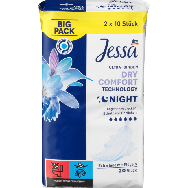 Jessa Ultra Maandverband Dry Comfort Night BigPack 20st