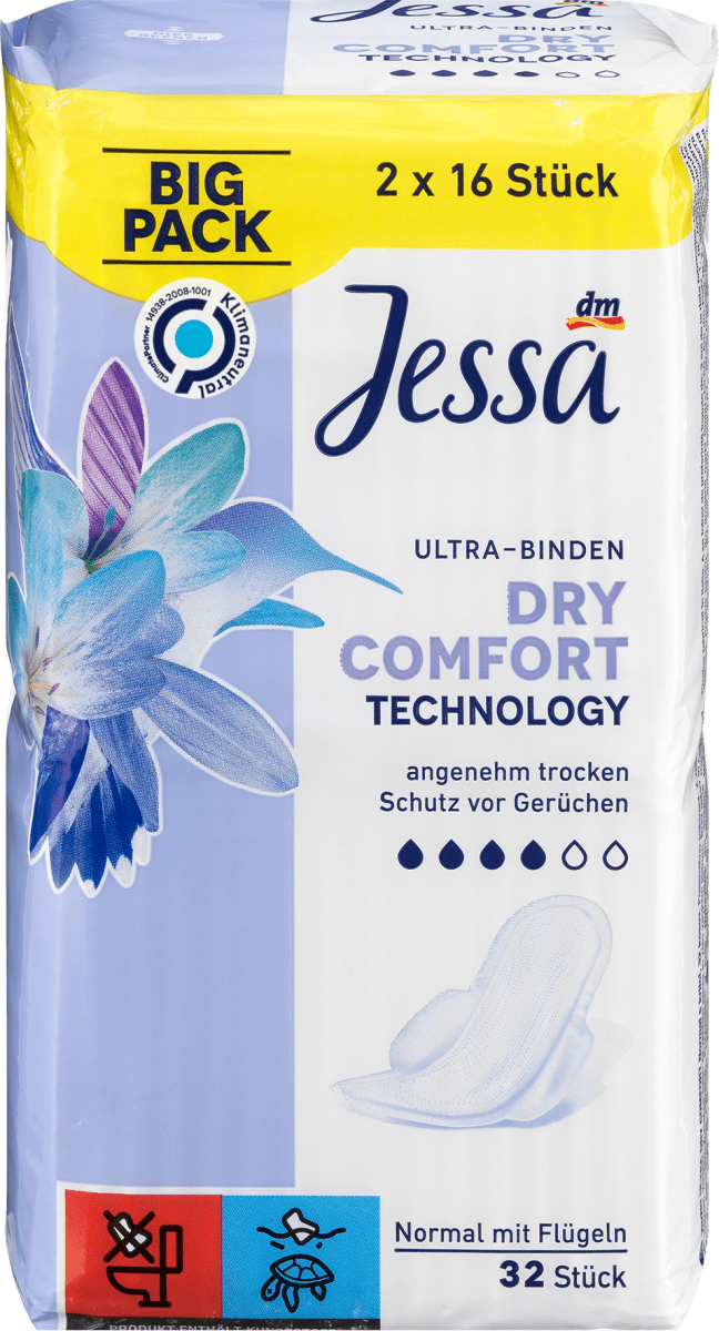 fusie Clan afschaffen Jessa Ultra Maandverband Dry Comfort BigPack 32st - Duitse Voordeel Drogist