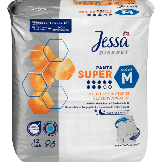 Jessa Discreet Incontinentie Broekjes M Super 12st