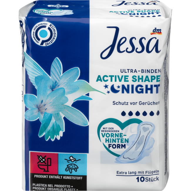 Jessa Ultra Maandverband Active Shape Night 10st