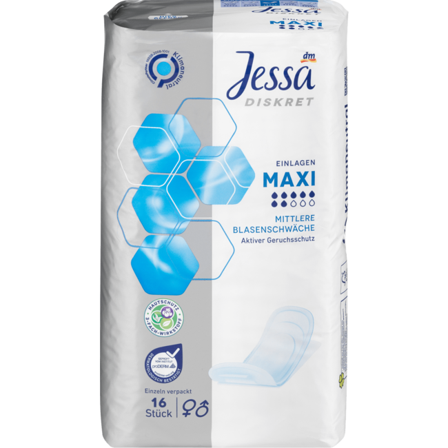 Jessa Discreet Incontinentie Inlegkruisjes Maxi Voordeelbox 8x16st