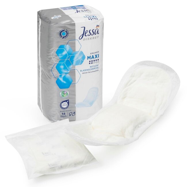 Jessa Discreet Incontinentie Inlegkruisjes Maxi Voordeelbox 8x16st