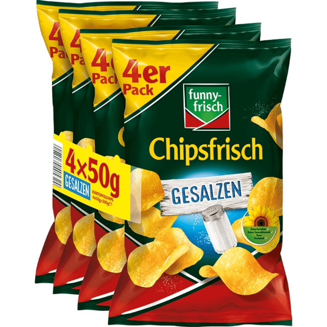 Funny Frisch Chipsfrisch Gezouten Chips 4x40g