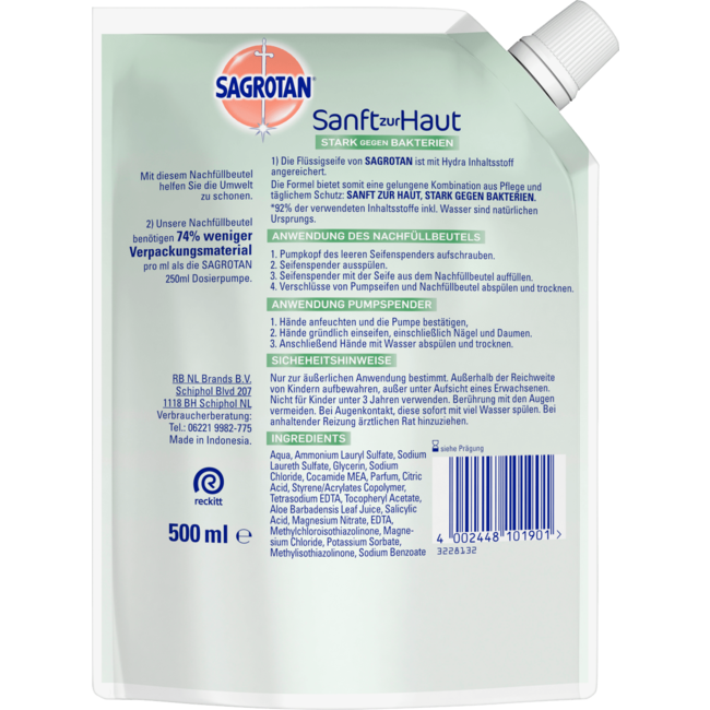 SAGROTAN Vloeibare Zeep Aloe Vera NV 500ml