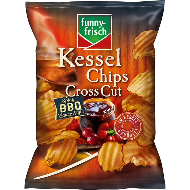 Funny Frisch Kessel Chips Spicy BBQ Style Cross Cut 120g