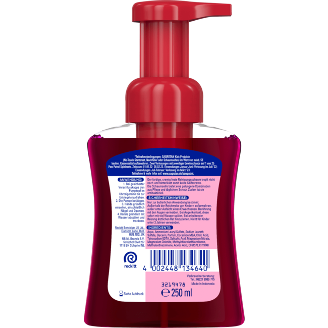 SAGROTAN Schuimzeep PAW Potrol  Strawberry 250ml
