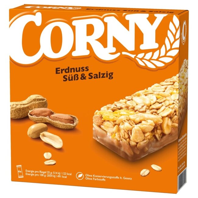 CORNY Mueslirepen Zoet & Zout Pinda 6x25g