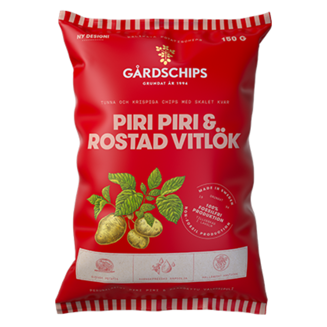 Gårdschips Piri Piri & Roasted Garlic Chips 150g