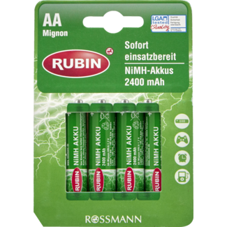 RUBIN RUBIN Oplaadbare Batterijen AA Mignon 4st