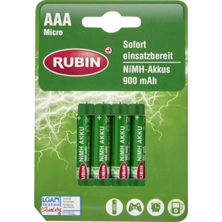 RUBIN RUBIN Oplaadbare Batterijen AAA Micro 4st