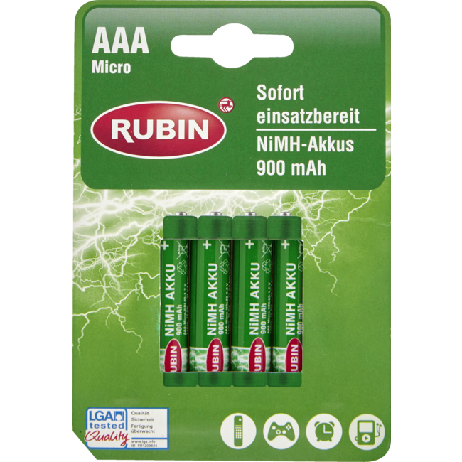 RUBIN Oplaadbare Batterijen AAA Micro 4st