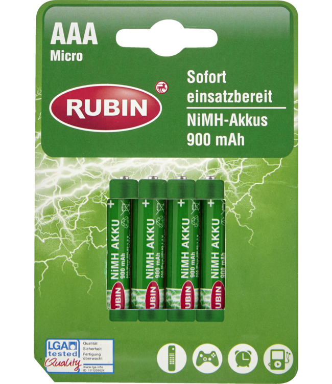 RUBIN Oplaadbare AAA Micro 4st - Drogist