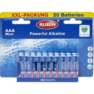 RUBIN RUBIN Powerful Alkaline Batterijen AAA XXL-Pack 20st