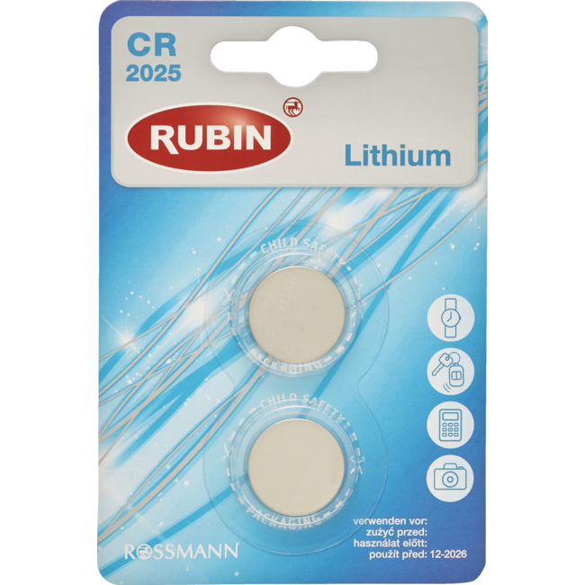 RUBIN CR2025 Lithium Knoopcel 2st