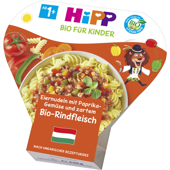 Hipp Kindermaaltijd Noedels Met Paprika en Groenten & Bio Rundvlees 250g