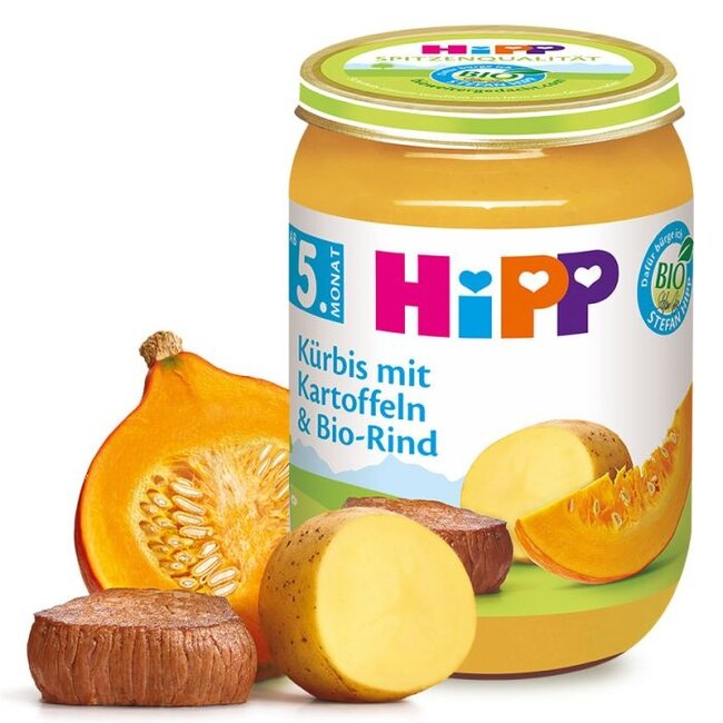 Hipp Menu Pompoen Aardappelen & Rundvlees 190g