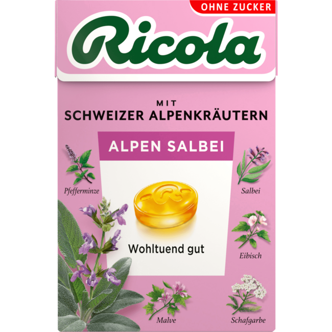 RICOLA Pocketbox Alpen Salie Kruidenpastilles 50g