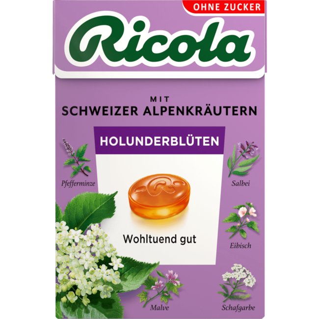 RICOLA Pocketbox Vlierbloesem Kruidenpastilles 50g