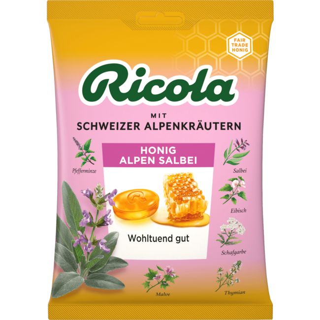 RICOLA Honing & Alpen Salie Kruidenpastilles 75g