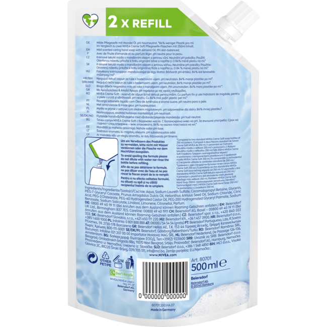 NIVEA Vloeibare Zeep Creme Soft NV 500ml