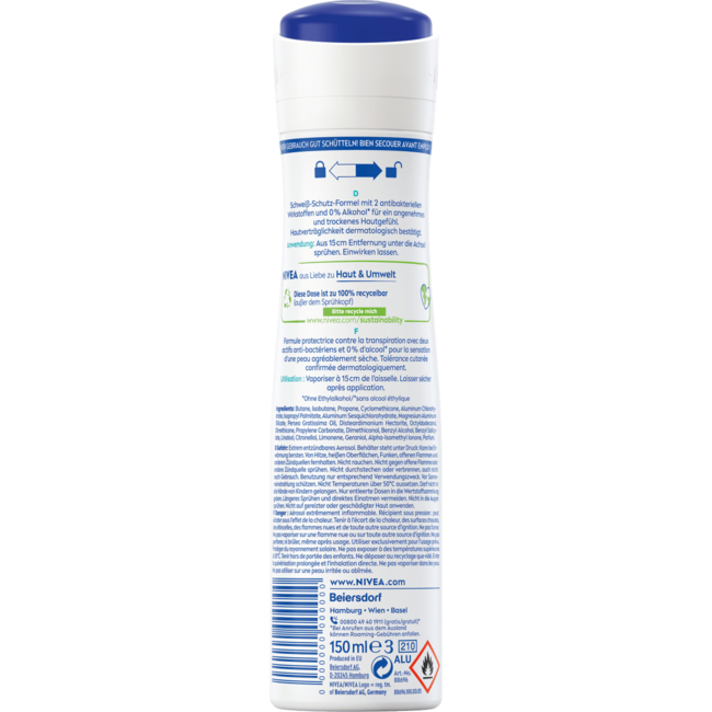 NIVEA Deodorant Spray Antitranspirant Dry Active 150ml