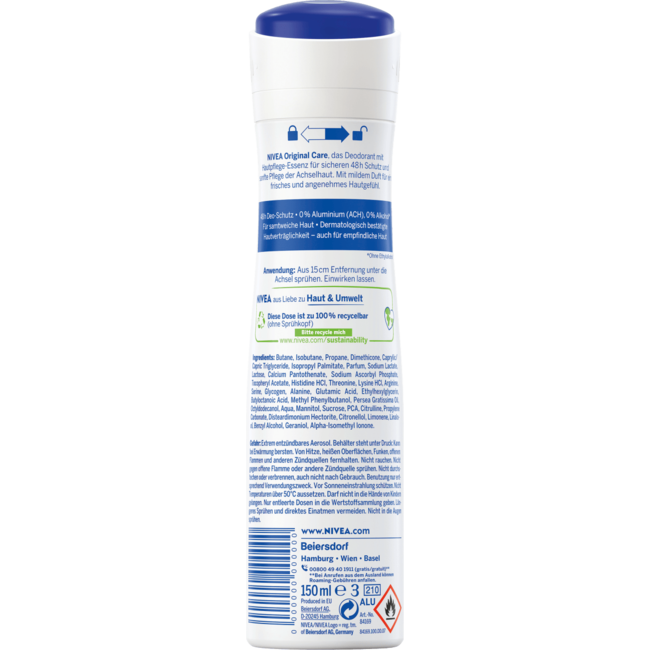 NIVEA Deodorant Spray Original Care 150ml