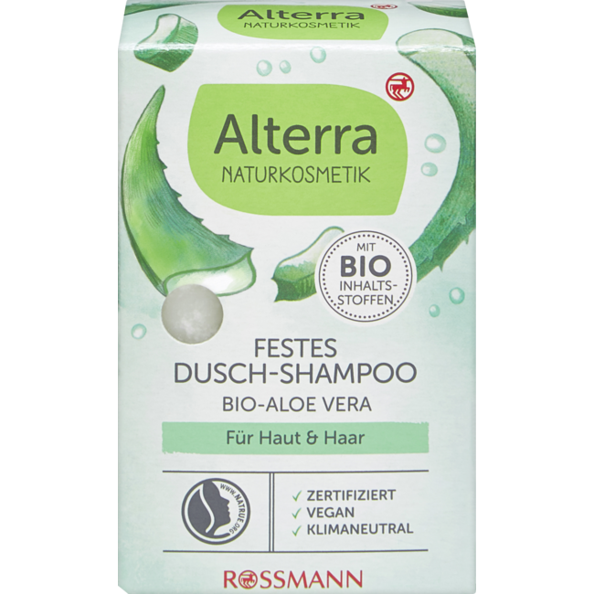 Alterra 2in1 Douche-Shampoo Bar Bio Aloe Vera 100g