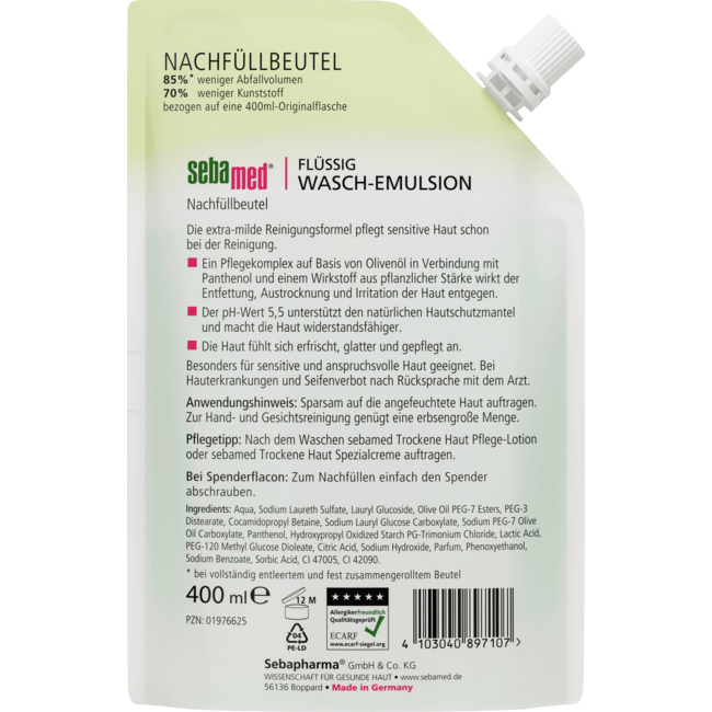 Sebamed Vloeibare Zeepvrije Wasemulsie Olijf NV 400mL