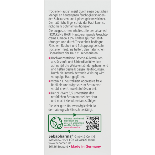 Sebamed Dagcrème Droge Huid Omega 12% 50mL