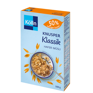 Kölln Kölln Crunchy Classic Haver Muesli 50% Minder Suiker