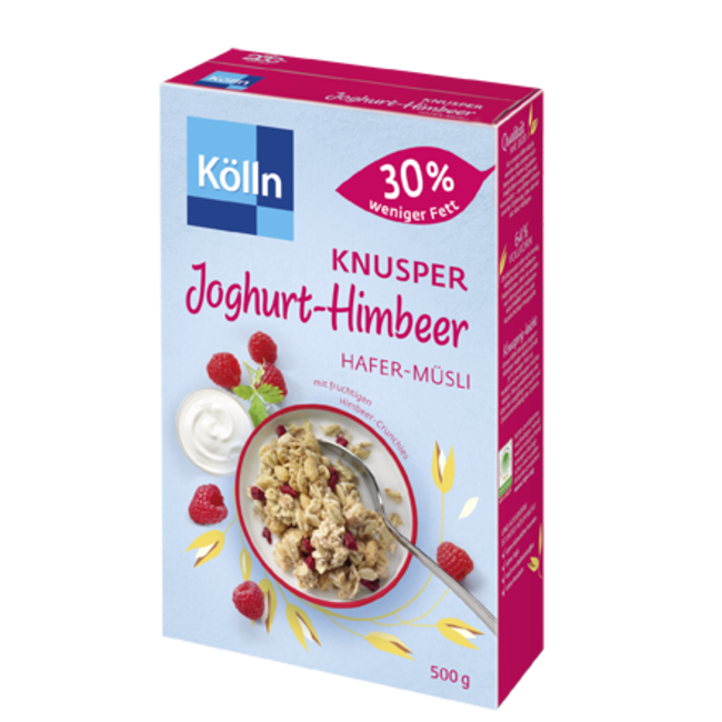 Kölln Crunchy Yoghurt Framboos Haver Muesli 30% Minder Vet 500g