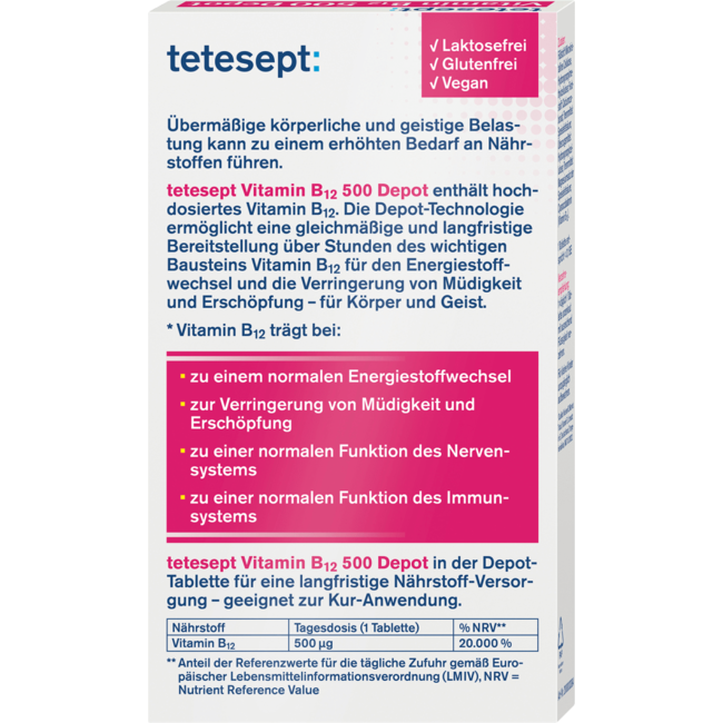 Tetesept Vitamine B12 Depot Mini Tabletten 30st