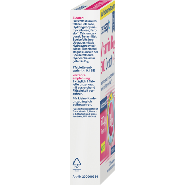 Tetesept Vitamine B12 Depot Mini Tabletten 30st